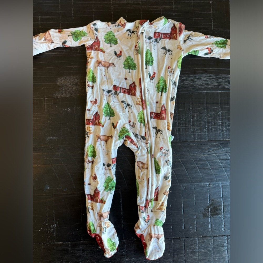 Posh Peanut Footie Zippered One Piece in Nashville Pajamas